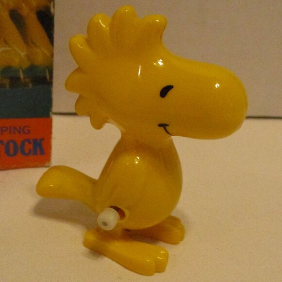 Snoopy Woodstock Vintage 1958 Black White Yellow Working Wind Up Figure With Box - Picture 4 of 12